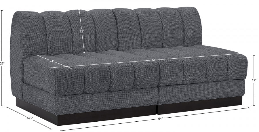 Quinn Chenille Fabric Sofa Grey - 124Grey-S64 - Vega Furniture