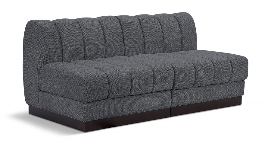 Quinn Chenille Fabric Sofa Grey - 124Grey-S64 - Vega Furniture