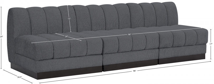 Quinn Chenille Fabric Sofa Grey - 124Grey-S96 - Vega Furniture