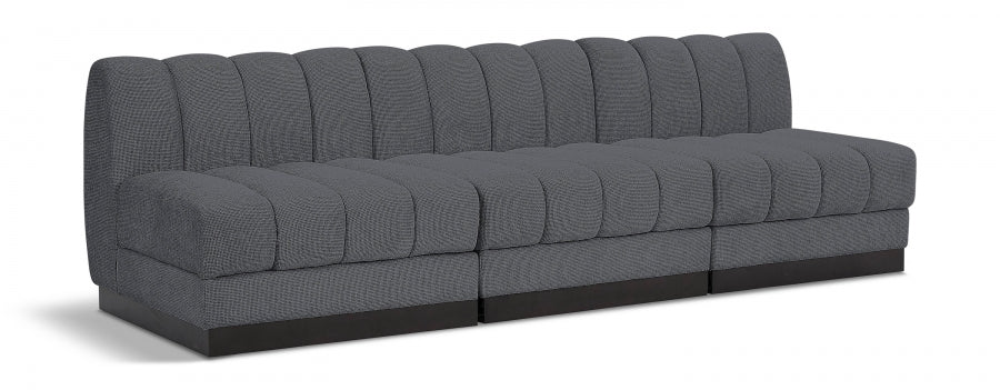 Quinn Chenille Fabric Sofa Grey - 124Grey-S96 - Vega Furniture