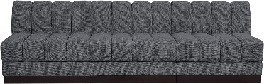 Quinn Chenille Fabric Sofa Grey - 124Grey-S96 - Vega Furniture