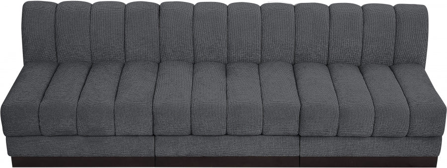 Quinn Chenille Fabric Sofa Grey - 124Grey-S96 - Vega Furniture