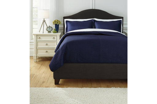 Raleda Navy 3-Piece King Coverlet Set - Q497003K - Vega Furniture