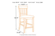 Ralene Medium Brown Counter Height Barstool, Set of 2 - D594-124 - Vega Furniture