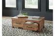 Randale Distressed Brown Coffee Table - T998-20 - Vega Furniture