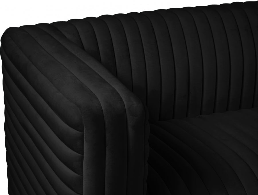 Ravish Black Velvet Chair - 640Black-C - Vega Furniture