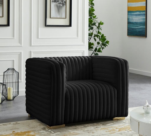 Ravish Black Velvet Chair - 640Black-C - Vega Furniture