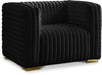 Ravish Black Velvet Chair - 640Black-C - Vega Furniture