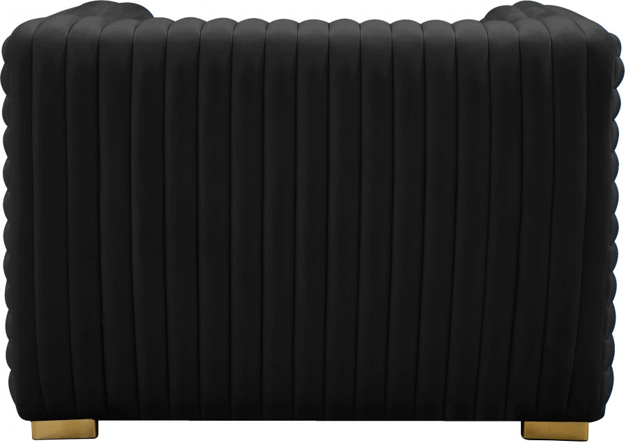 Ravish Black Velvet Chair - 640Black-C - Vega Furniture