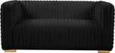 Ravish Black Velvet Loveseat - 640Black-L - Vega Furniture