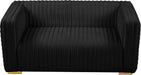 Ravish Black Velvet Loveseat - 640Black-L - Vega Furniture