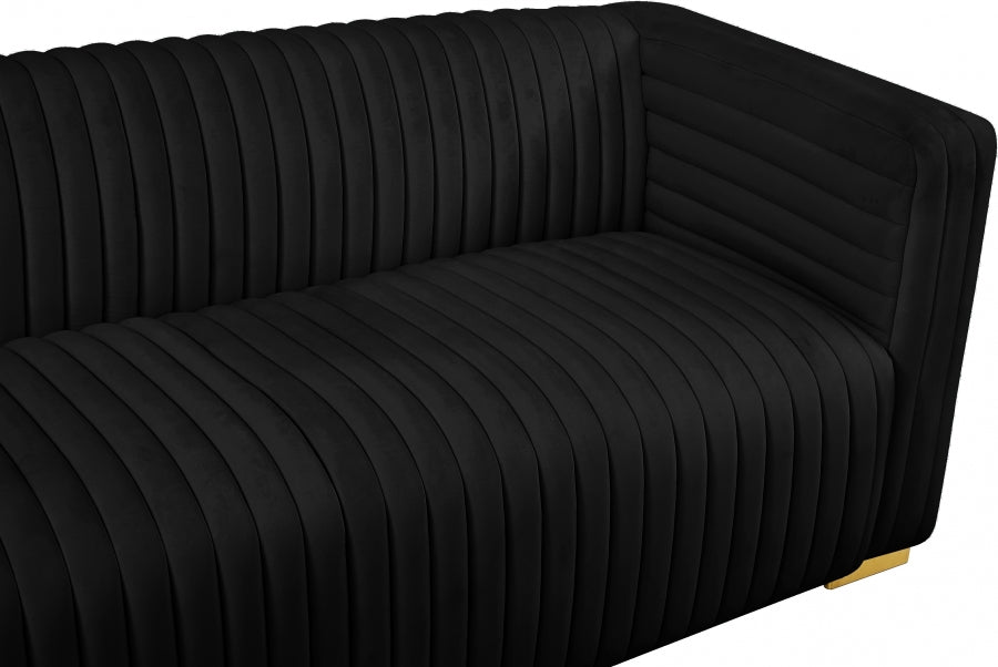 Ravish Black Velvet Sofa - 640Black-S - Vega Furniture