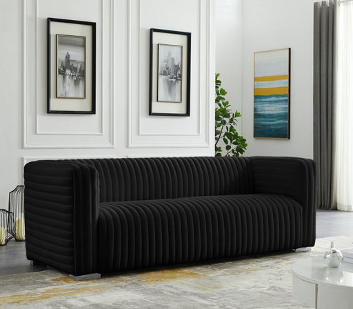 Ravish Black Velvet Sofa - 640Black-S - Vega Furniture