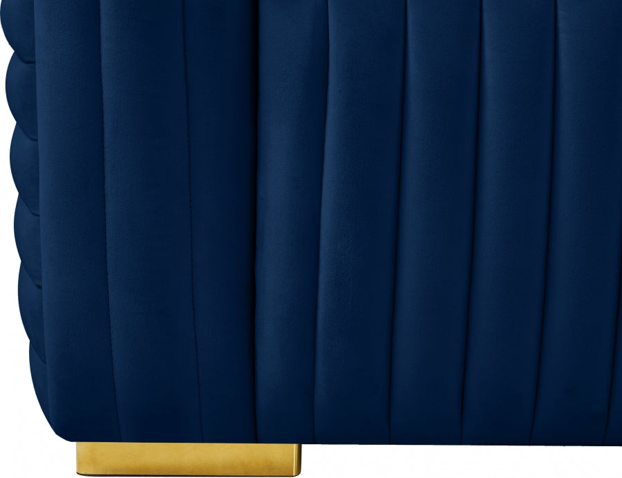 Ravish Blue Velvet Chair - 640Navy-C - Vega Furniture