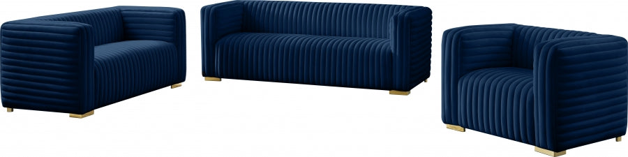 Ravish Blue Velvet Chair - 640Navy-C - Vega Furniture