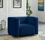 Ravish Blue Velvet Chair - 640Navy-C - Vega Furniture