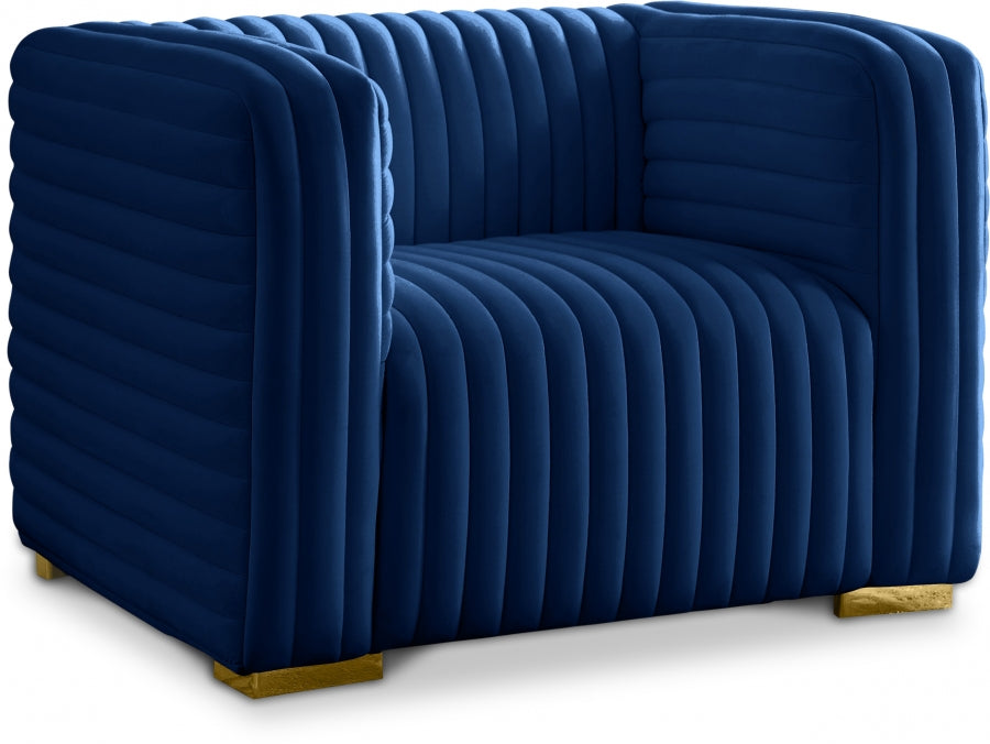 Ravish Blue Velvet Chair - 640Navy-C - Vega Furniture