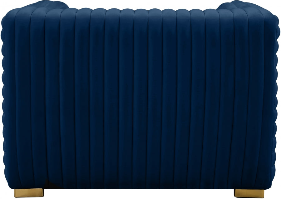 Ravish Blue Velvet Chair - 640Navy-C - Vega Furniture