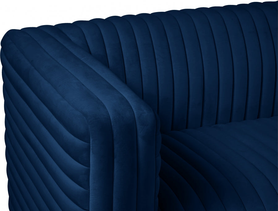 Ravish Blue Velvet Loveseat - 640Navy-L - Vega Furniture