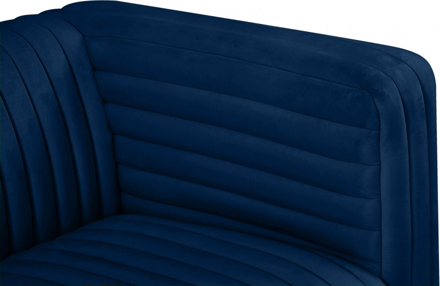 Ravish Blue Velvet Loveseat - 640Navy-L - Vega Furniture