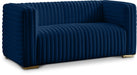 Ravish Blue Velvet Loveseat - 640Navy-L - Vega Furniture