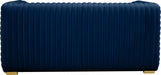 Ravish Blue Velvet Loveseat - 640Navy-L - Vega Furniture