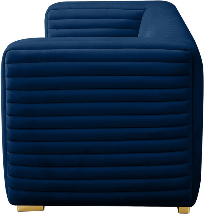 Ravish Blue Velvet Loveseat - 640Navy-L - Vega Furniture