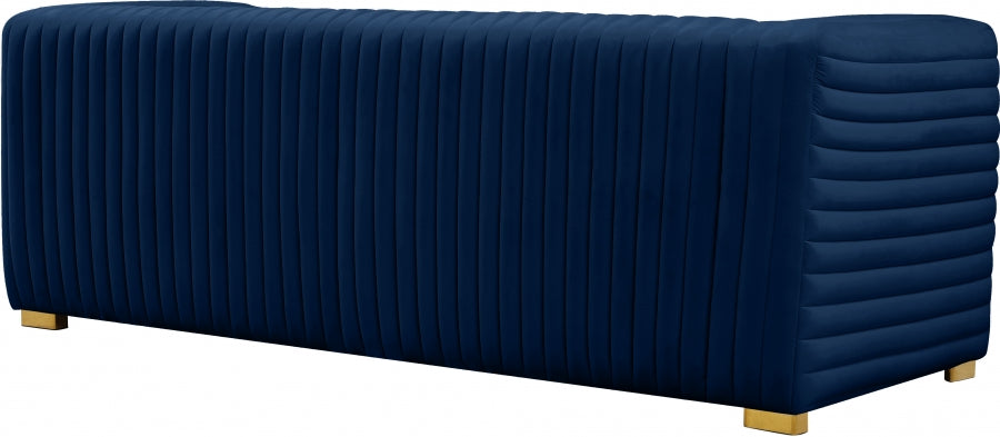 Ravish Blue Velvet Sofa - 640Navy-S - Vega Furniture