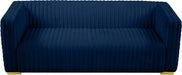 Ravish Blue Velvet Sofa - 640Navy-S - Vega Furniture