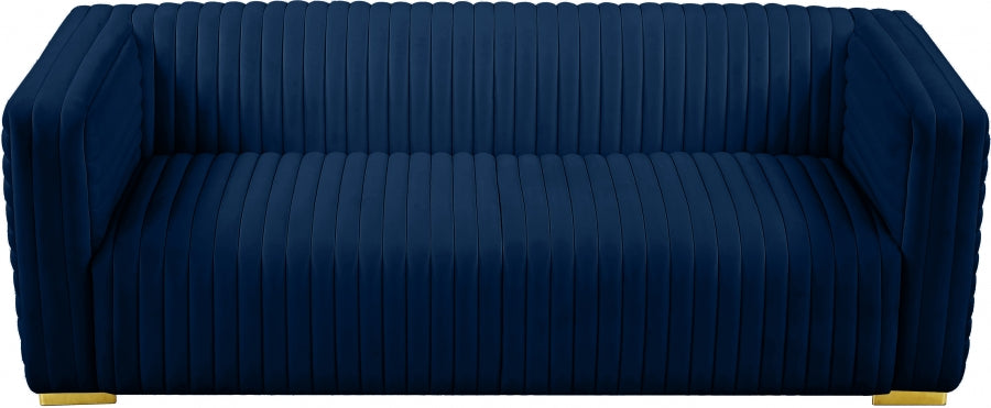 Ravish Blue Velvet Sofa - 640Navy-S - Vega Furniture