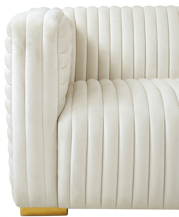 Ravish Cream Velvet Chair - 640Cream-C - Vega Furniture