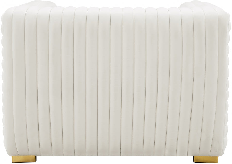 Ravish Cream Velvet Chair - 640Cream-C - Vega Furniture