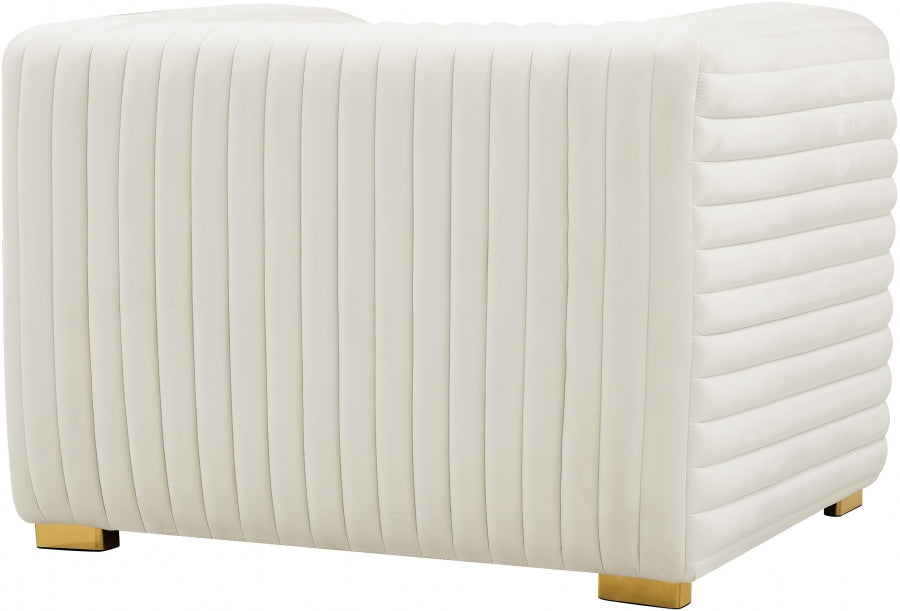 Ravish Cream Velvet Chair - 640Cream-C - Vega Furniture