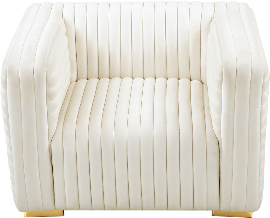 Ravish Cream Velvet Chair - 640Cream-C - Vega Furniture