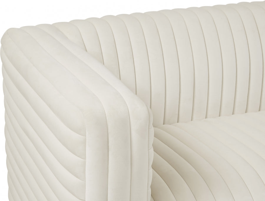 Ravish Cream Velvet Loveseat - 640Cream-L - Vega Furniture