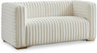 Ravish Cream Velvet Loveseat - 640Cream-L - Vega Furniture