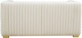 Ravish Cream Velvet Loveseat - 640Cream-L - Vega Furniture