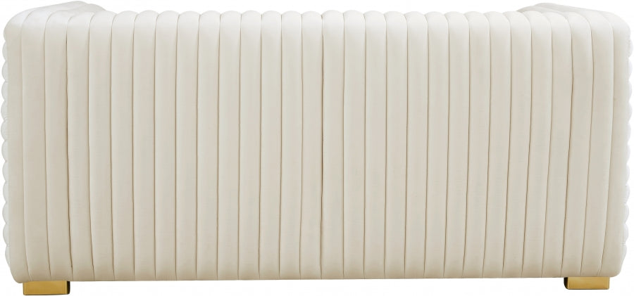 Ravish Cream Velvet Loveseat - 640Cream-L - Vega Furniture