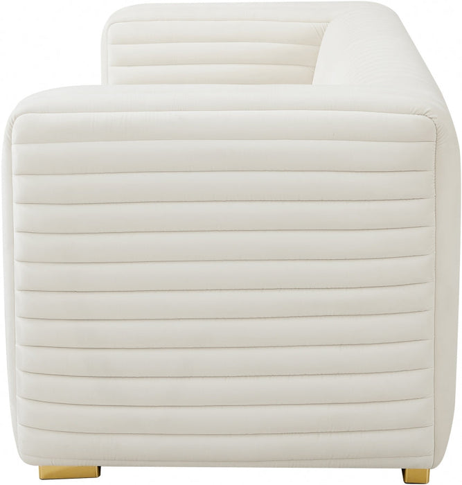 Ravish Cream Velvet Loveseat - 640Cream-L - Vega Furniture