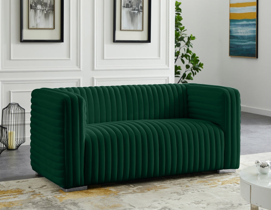 Ravish Green Velvet Loveseat - 640Green-L - Vega Furniture