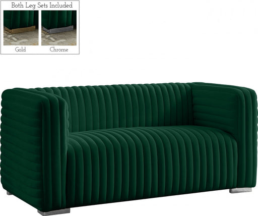 Ravish Green Velvet Loveseat - 640Green-L - Vega Furniture