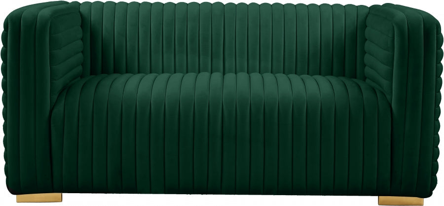 Ravish Green Velvet Loveseat - 640Green-L - Vega Furniture