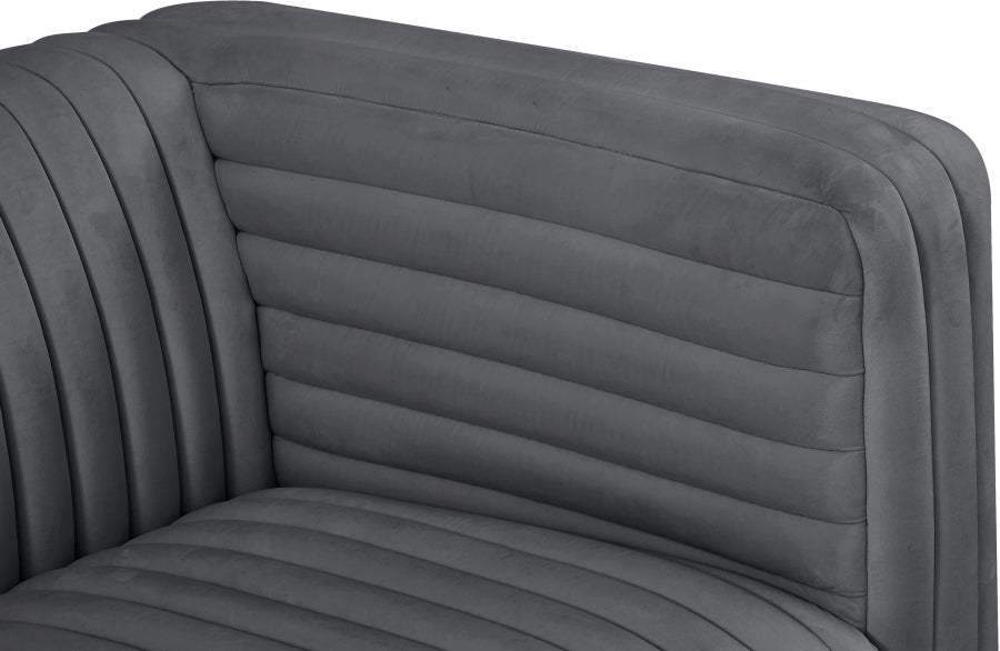 Ravish Grey Velvet Chair - 640Grey-C - Vega Furniture