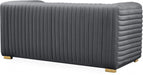 Ravish Grey Velvet Loveseat - 640Grey-L - Vega Furniture