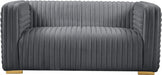 Ravish Grey Velvet Loveseat - 640Grey-L - Vega Furniture