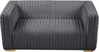 Ravish Grey Velvet Loveseat - 640Grey-L - Vega Furniture