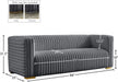 Ravish Grey Velvet Sofa - 640Grey-S - Vega Furniture