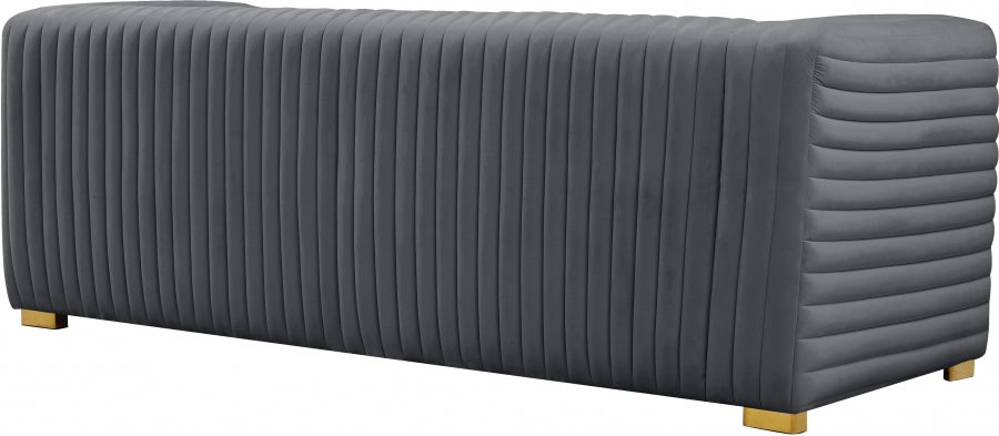 Ravish Grey Velvet Sofa - 640Grey-S - Vega Furniture