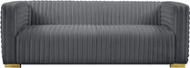 Ravish Grey Velvet Sofa - 640Grey-S - Vega Furniture