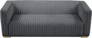 Ravish Grey Velvet Sofa - 640Grey-S - Vega Furniture